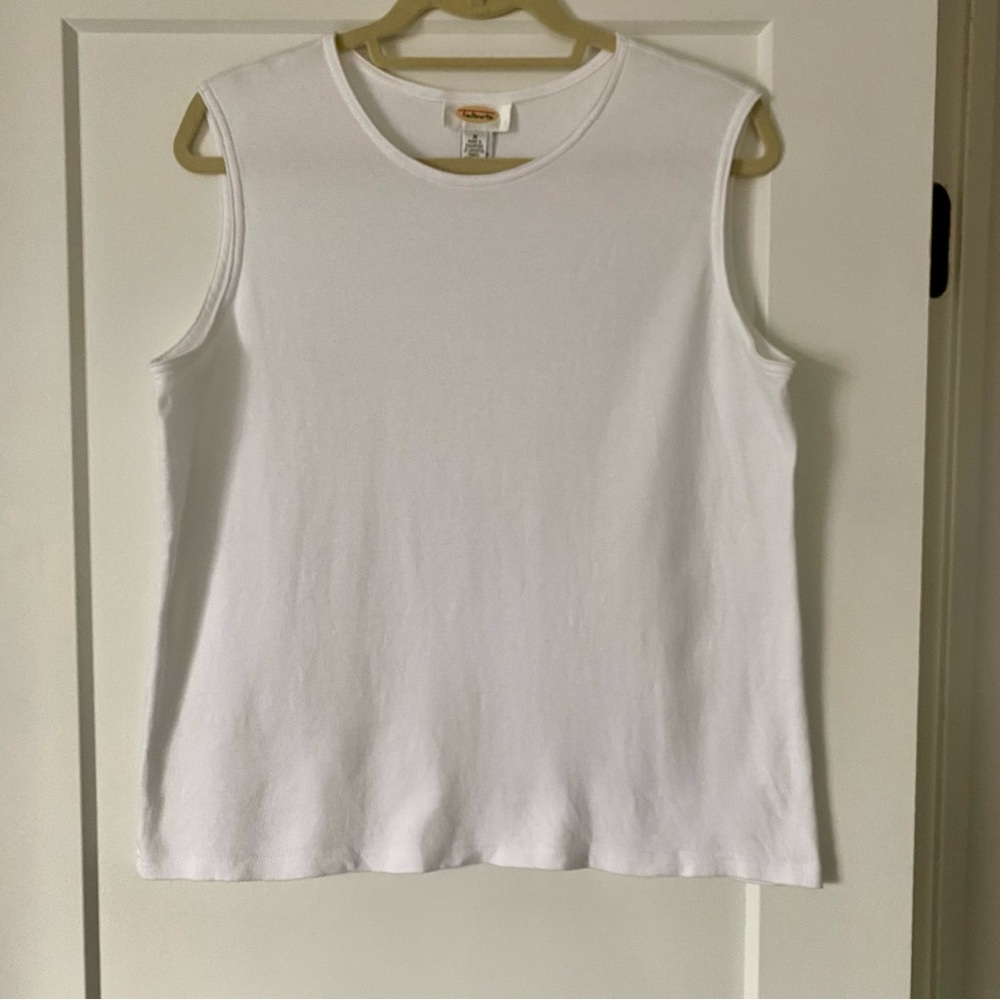Vintage 100% Cotton Talbots White Sleeveless Tank Top